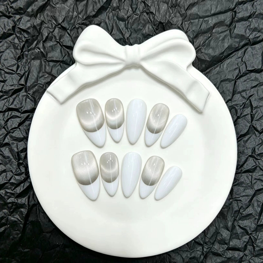 Elegantes Press-On-Nagelkunstset mit stylischem Ombré-Design