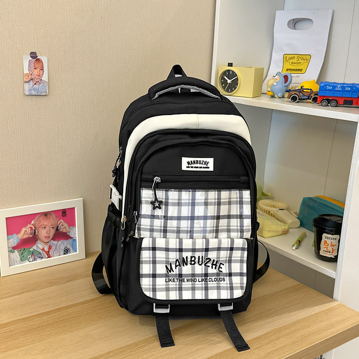 Trendiger geräumiger Rucksack mit transparenter Tasche Karnz