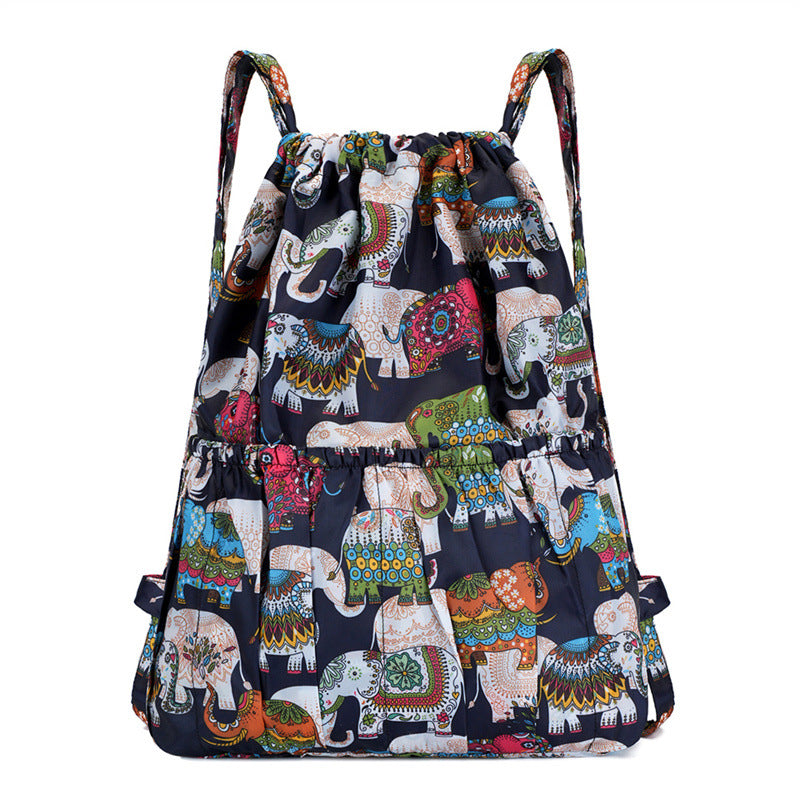 Blumenmuster Zugbeutel Rucksack Karnz