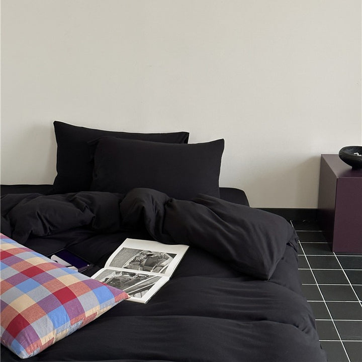 Minimalistisches Makosatin-Bettwäscheset mit extra-weicher Oberfläche und pflegeleichter Webung