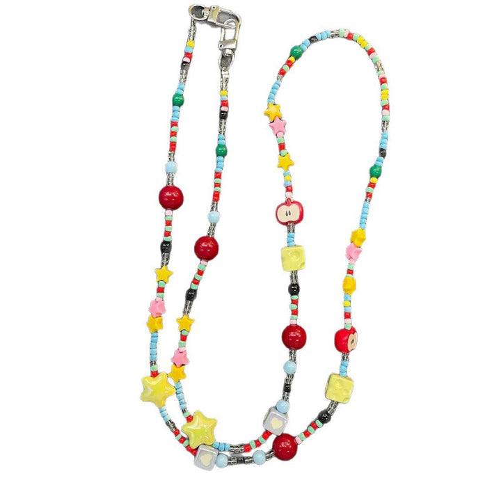 Bunter Perlenaussteller Brillenhalter Kette Karnz