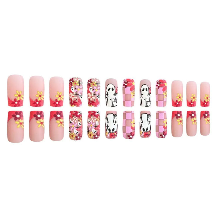 Kunstnagelset mit verspielten 3D-Motiven und blühenden Designs Karnz