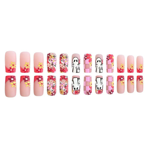 Kunstnagelset mit verspielten 3D-Motiven und blühenden Designs Karnz