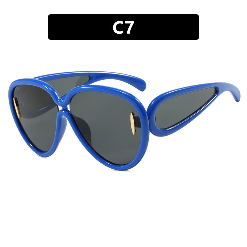 Damen extravagante Sonnenbrille im kreativen Design Karnz