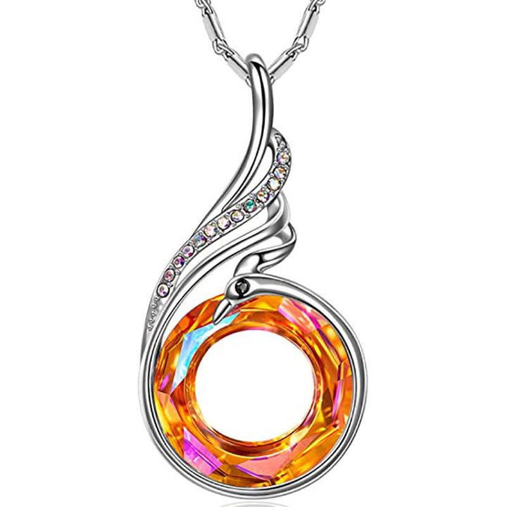 Spiral Swirl Kristall Anhänger Halskette Karnz