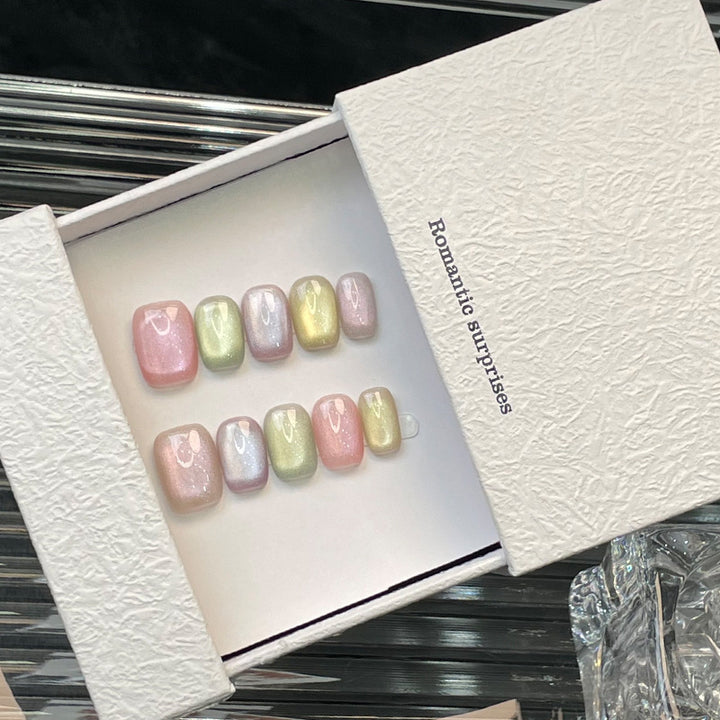 Pastell Glitter Press-On Nagelset