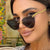 Damen Cat-Eye Sonnenbrille mit einzigartigem goldenen Rahmendesign und schützenden Gläsern Karnz