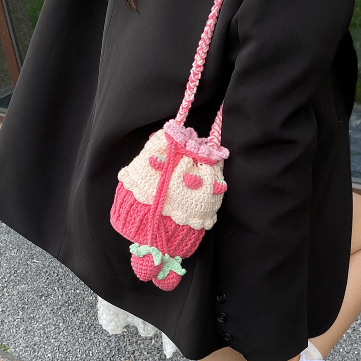 Süßes Cupcake-Themen Häkel-Mini-Handtasche
