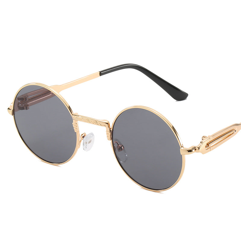 Damen runde modische Sonnenbrille mit feinem Metallgestell Karnz