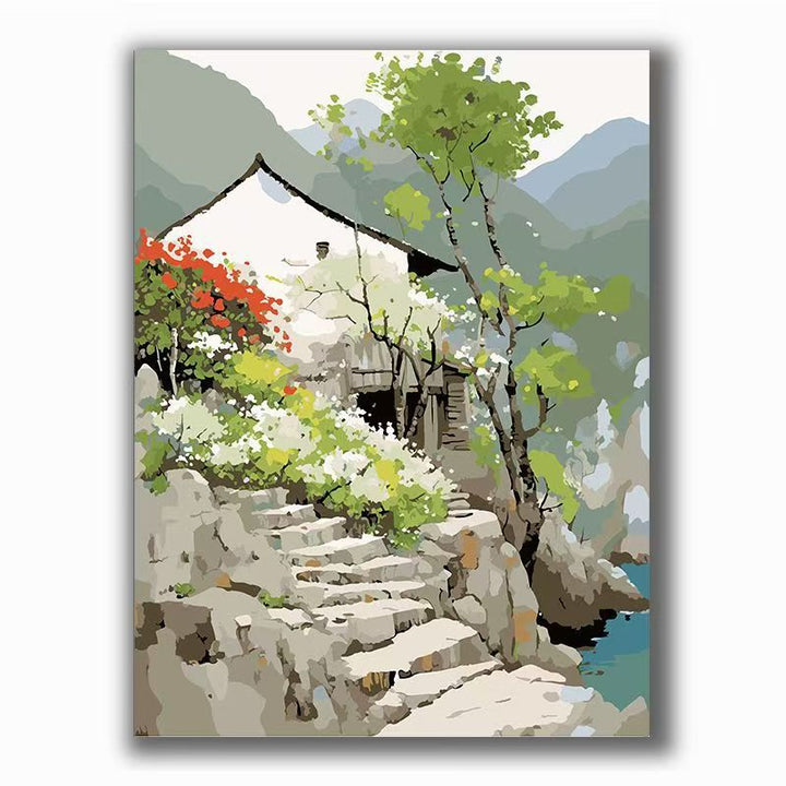 Städtische Vintage Architektur Leinwand Kunst Karnz