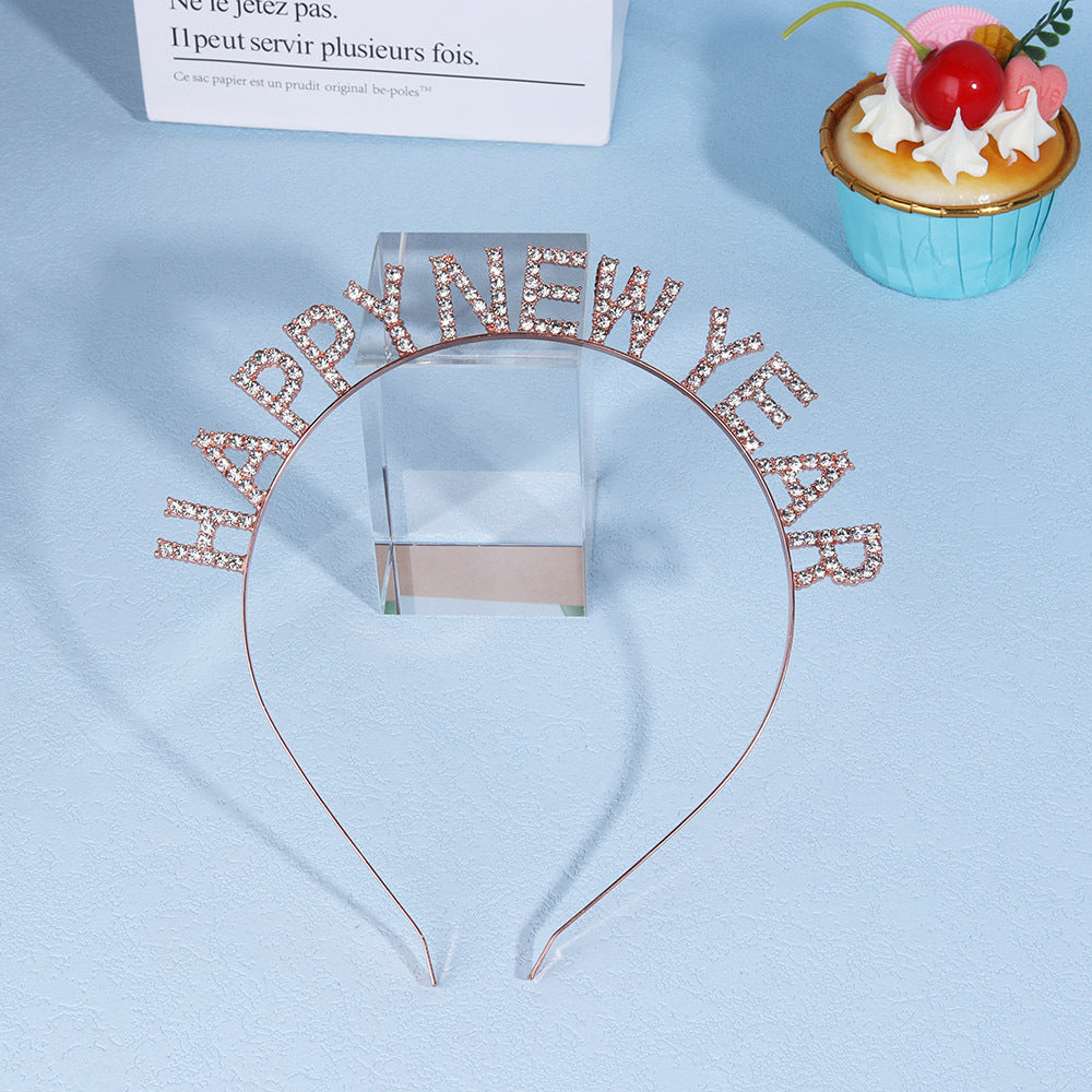 Damen Glitzernder Haarreif mit "Happy New Year"-Aufschrift Karnz