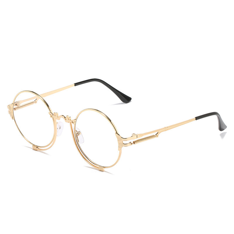 Damen stylische runde Metall-Sonnenbrille mit kunstvollem Designs Karnz