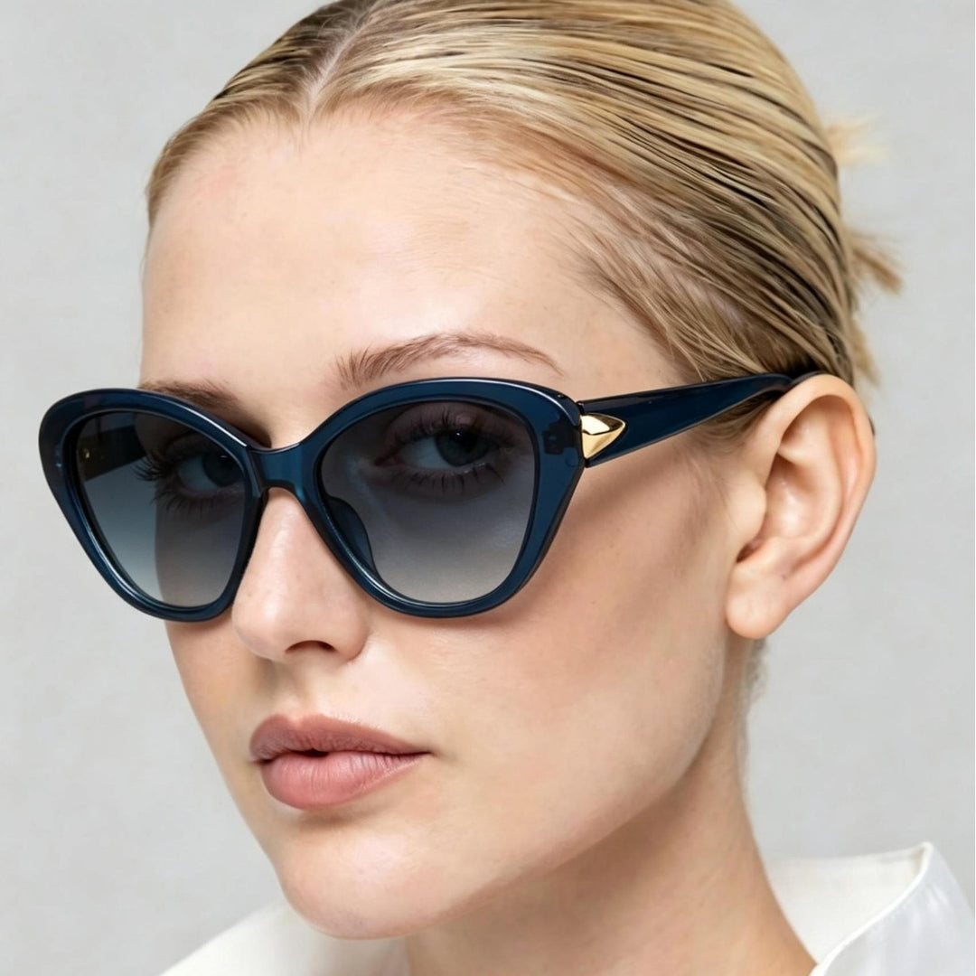 Stilvolle Cat-Eye-Sonnenbrille mit elegantem Gold-Detail Karnz