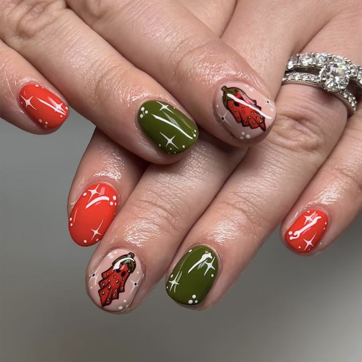 Urlaubsinspirierte Press-On Nagelkunst Karnz
