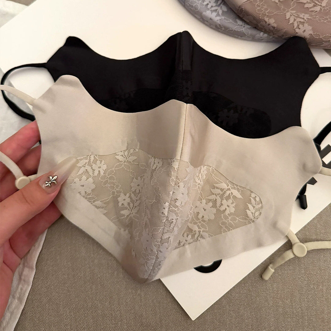 Lace-Panel Atmungsaktive Wiederverwendbare Gesichtsmaske mit Verstellbaren Ohrenschlaufen Karnz