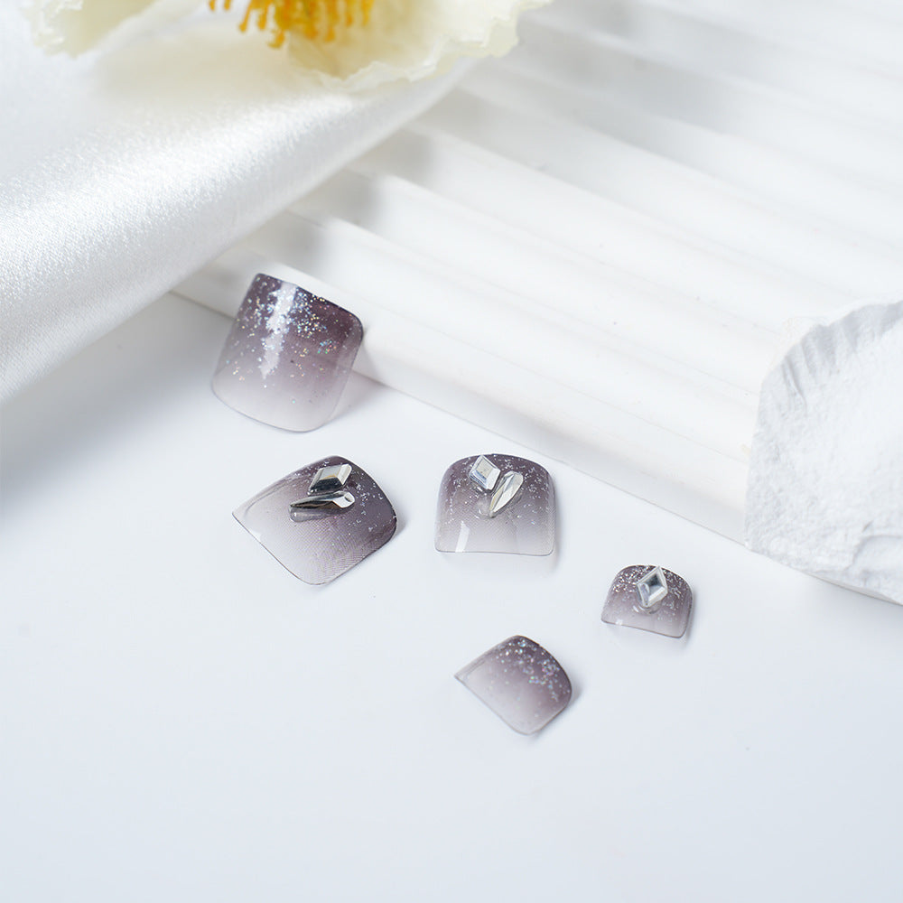 Glamouröser Glitzer Ombre Press-On Nagelset Karnz