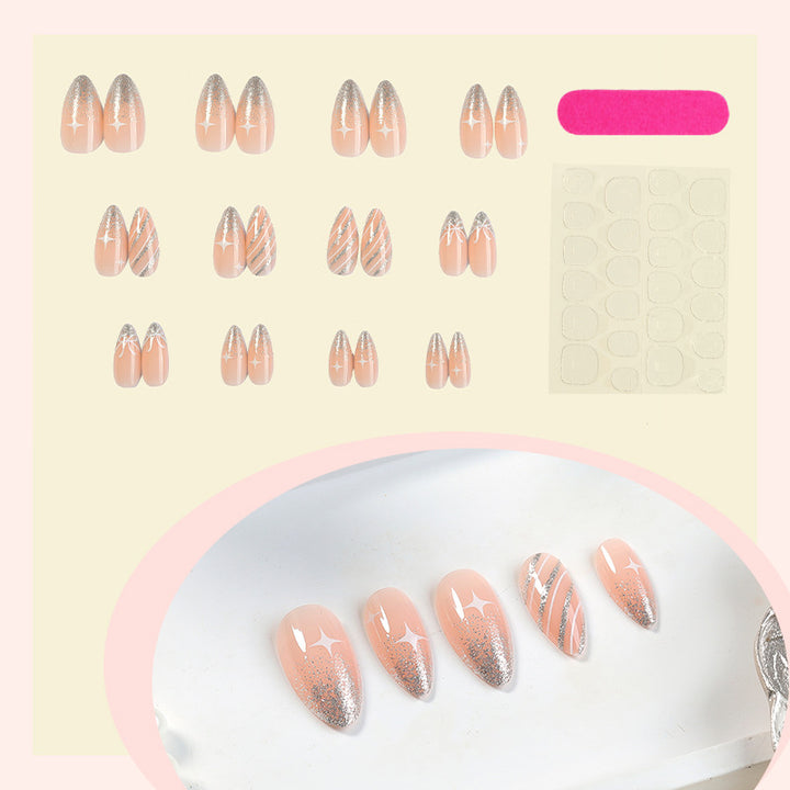 Glamourös Stiletto Press-On Nagelkunst Design Karnz