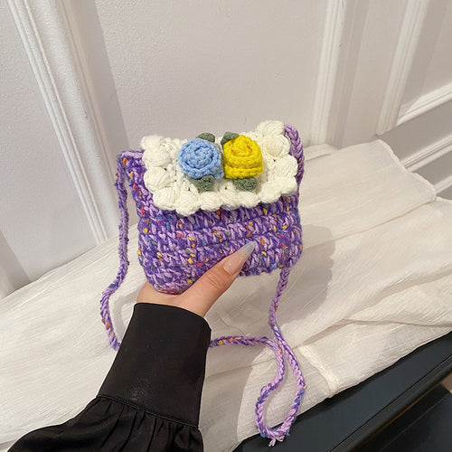 Florale Häkel-Mini-Handtasche
