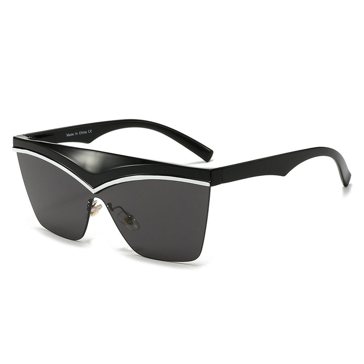 Damen Designer-Sonnenbrille mit asymmetrischem Rahmen und hochmodernen Gläsern Karnz