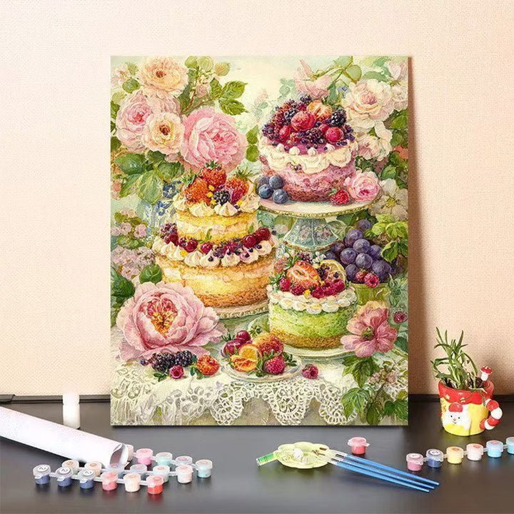 DIY Dessert-Themen Malen nach Zahlen Kunstset Karnz