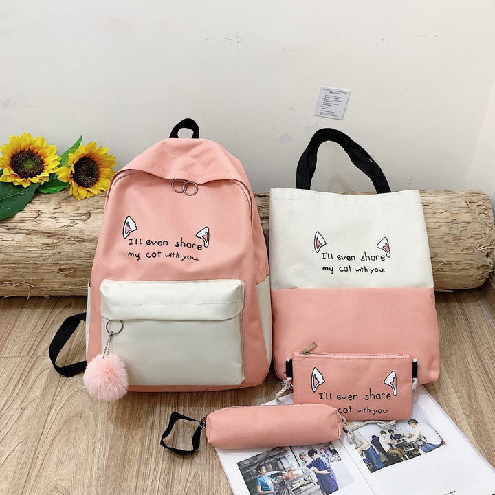 Fun-Themen Katzenprint Rucksack Set Karnz