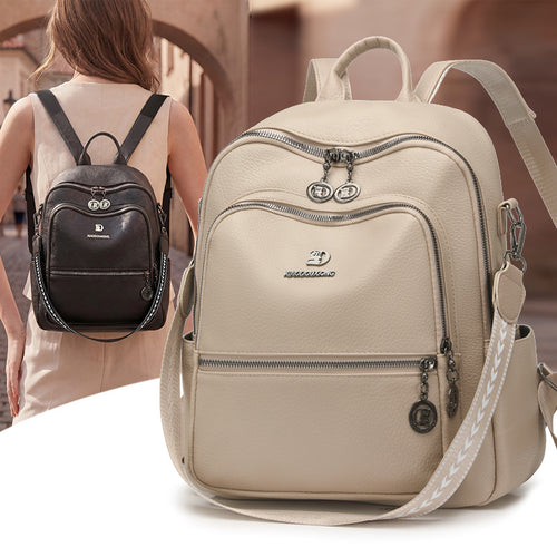 Multi-Funktionaler Leder-Rucksack Karnz