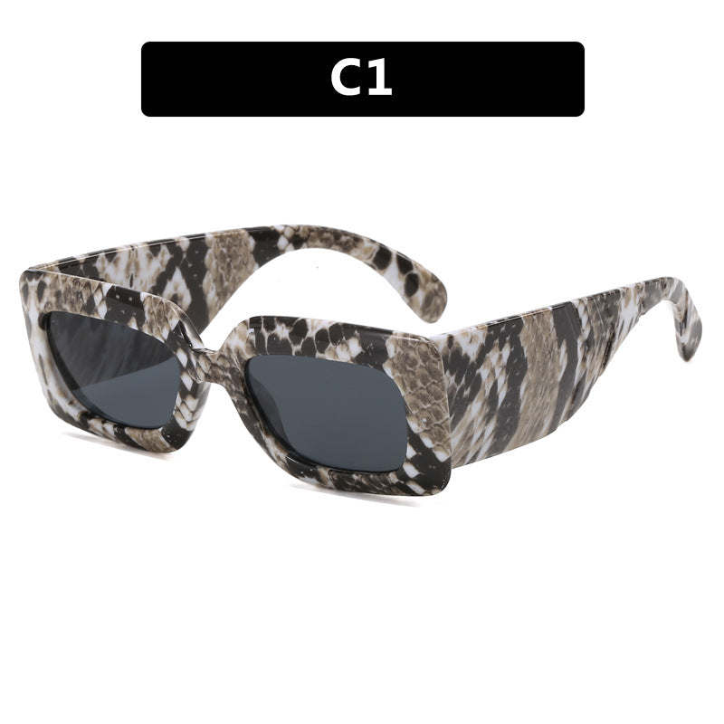 Damen extravagante Sonnenbrille mit auffälligem Schlangenmuster Karnz