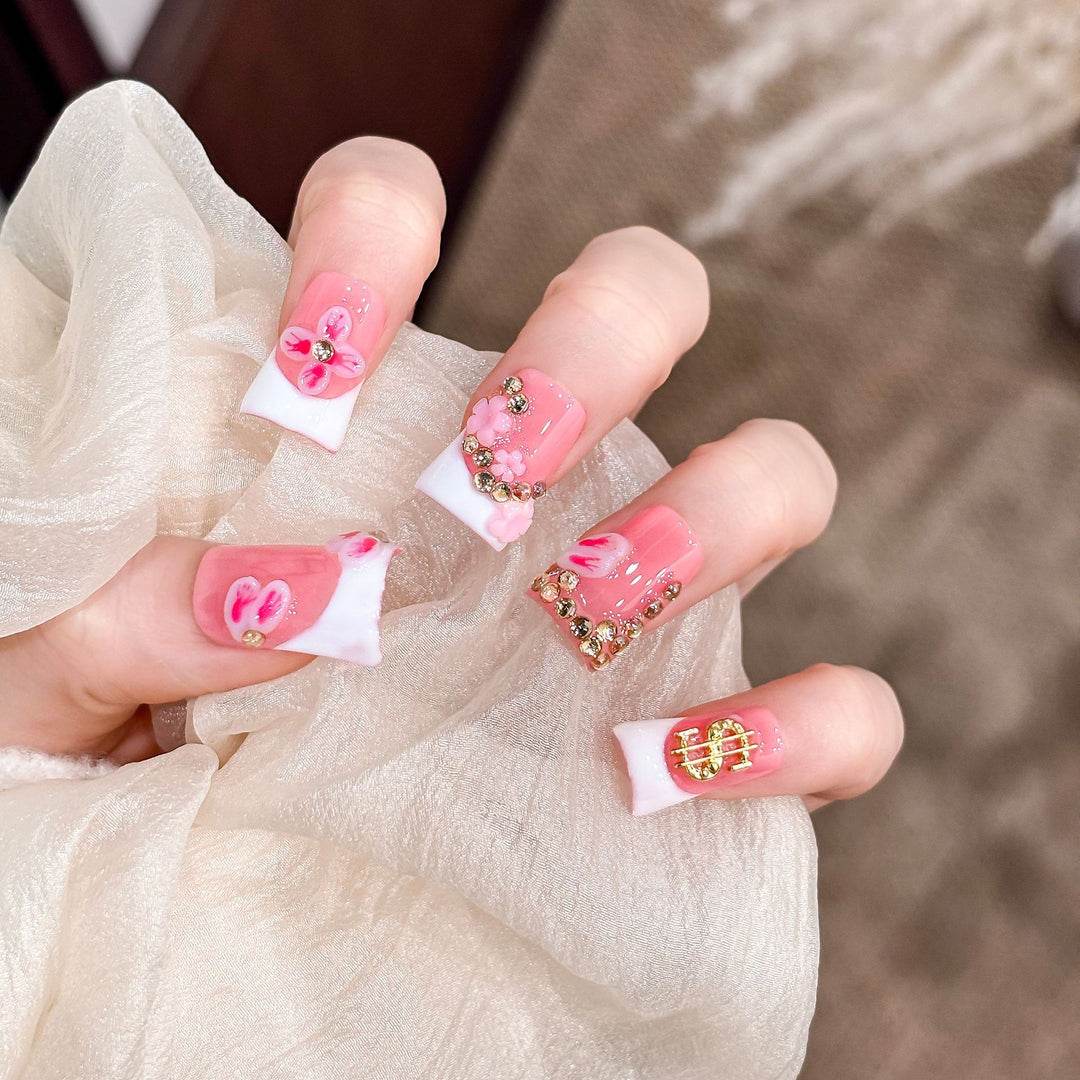 Künstlerisches Blumen Acryl Druck-Nagel Set