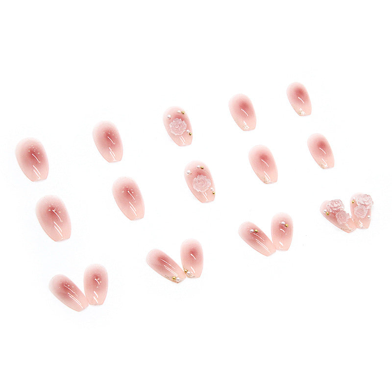 Dekorativer, floral verzierrter Press-On-Nagelsatz