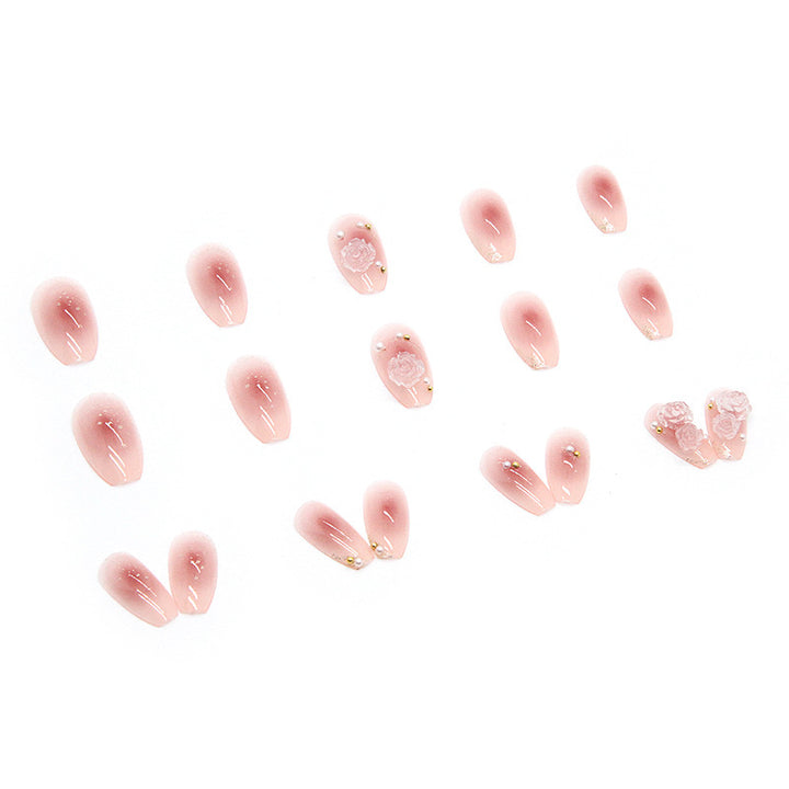 Dekorativer, floral verzierrter Press-On-Nagelsatz