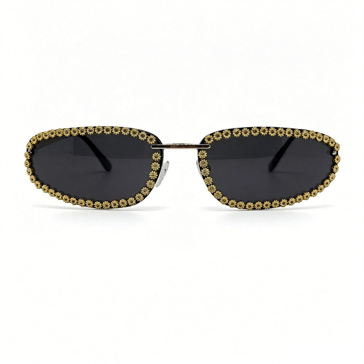 Damen modische Sonnenbrille mit funkelndem Strassbesatz Karnz