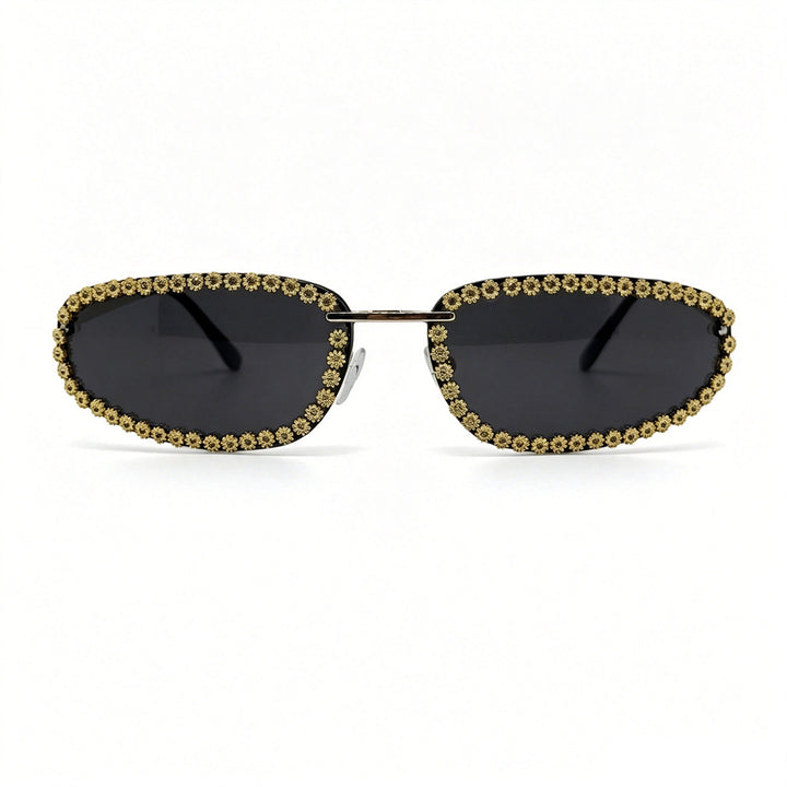 Damen modische Sonnenbrille mit funkelndem Strassbesatz Karnz