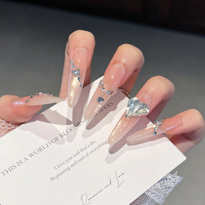 Glamourös Dekorativer Press-On Nagelset Karnz