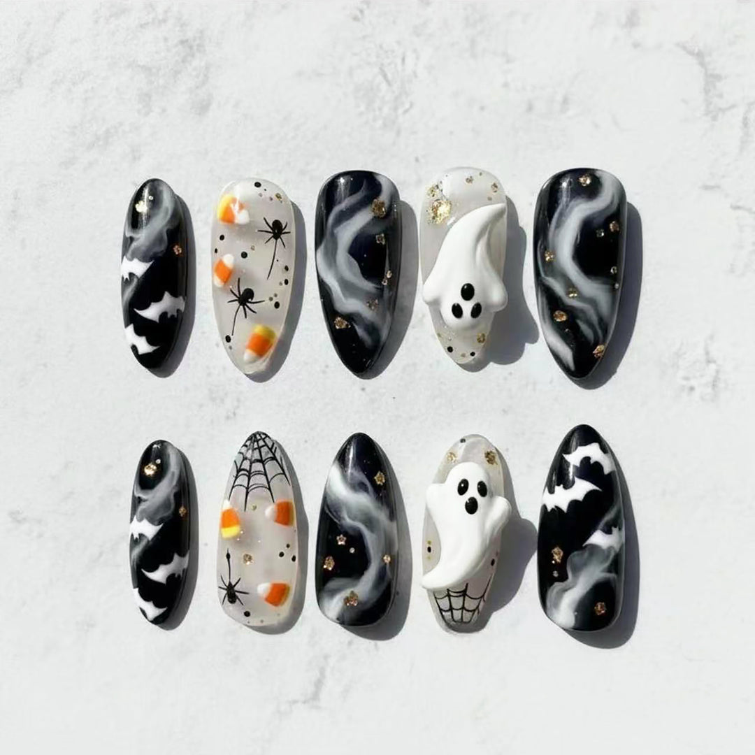 Spooky Halloween Press-On Nagelkunst Set