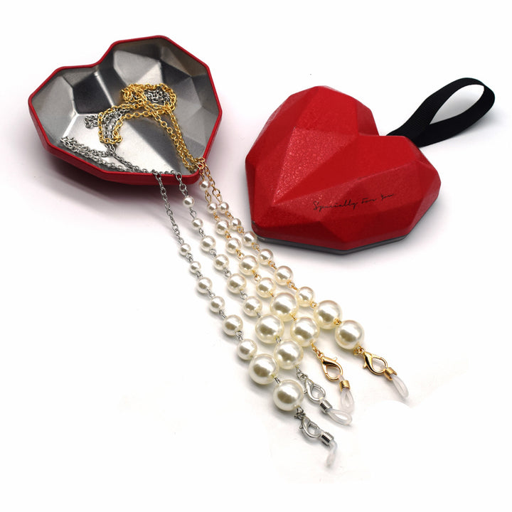 Elegante Perlen- und Silber-Brillenband Karnz