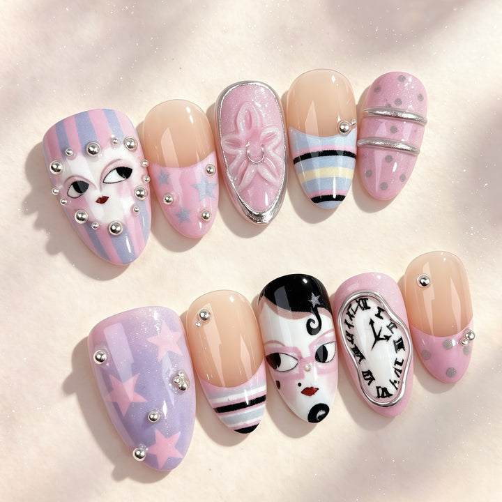 Dekoratives Press-On Nagelkunst-Kit