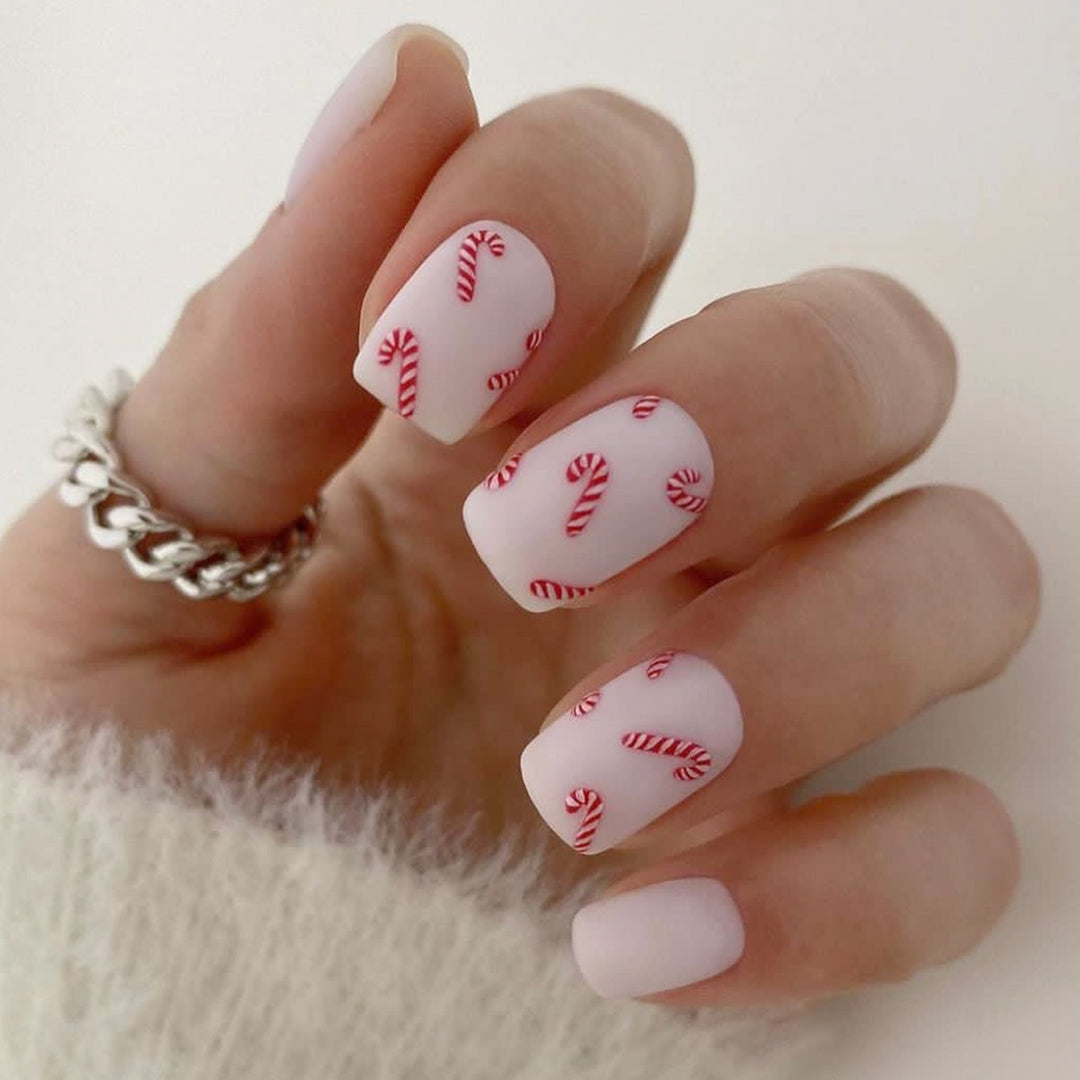 Dekoratives Press-On-Nagelkunst-Set mit elegantem Blumen- und Glitzermuster Karnz