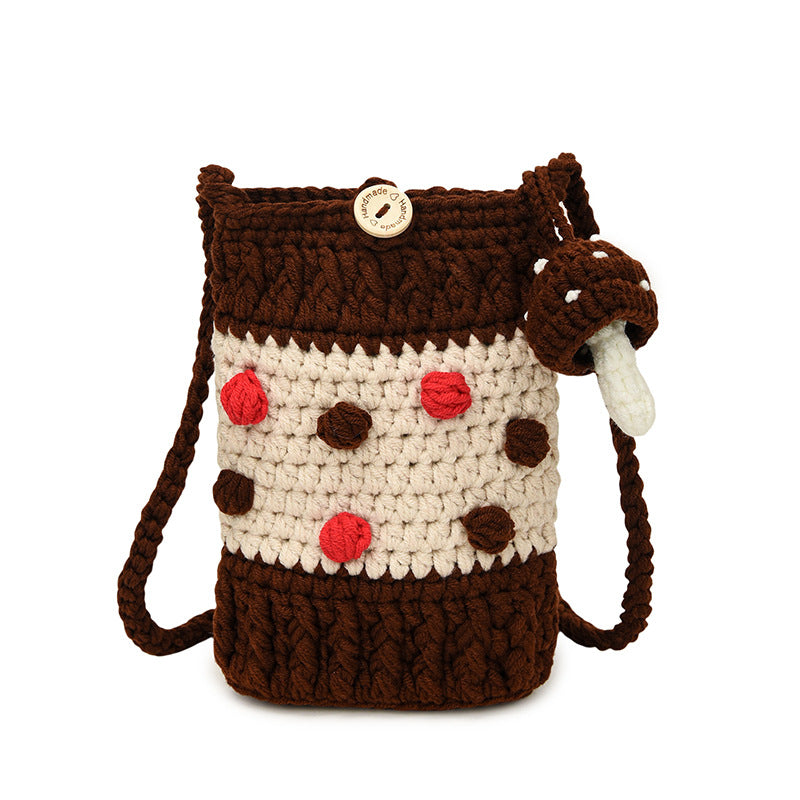 Lustige Häkel-Handtasche im Dessert-Thema