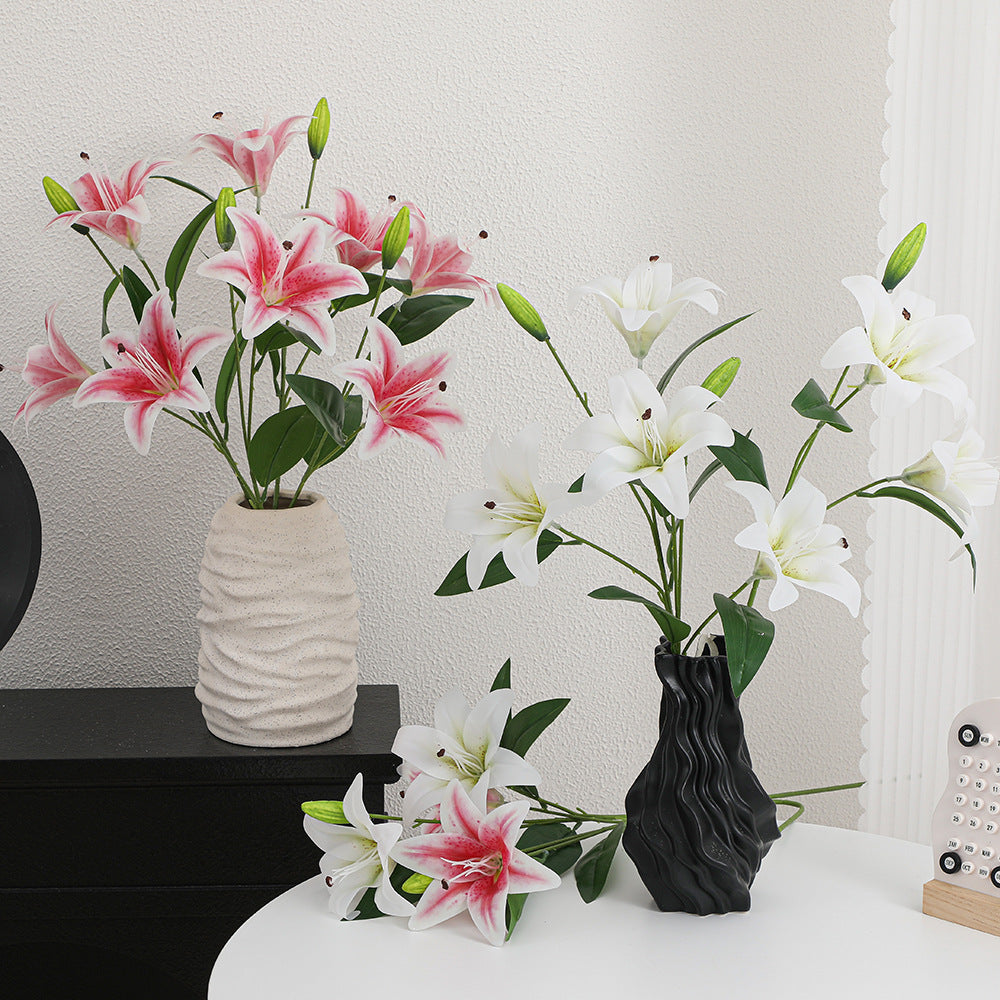 Künstlicher Lilienzweig mit detailgetreuen Blüten Karnz