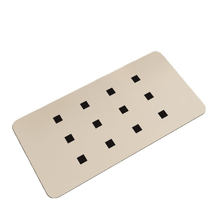 Non-Slip Memory Foam Bathroom Rug Set with Geometric Square Cutout Pattern