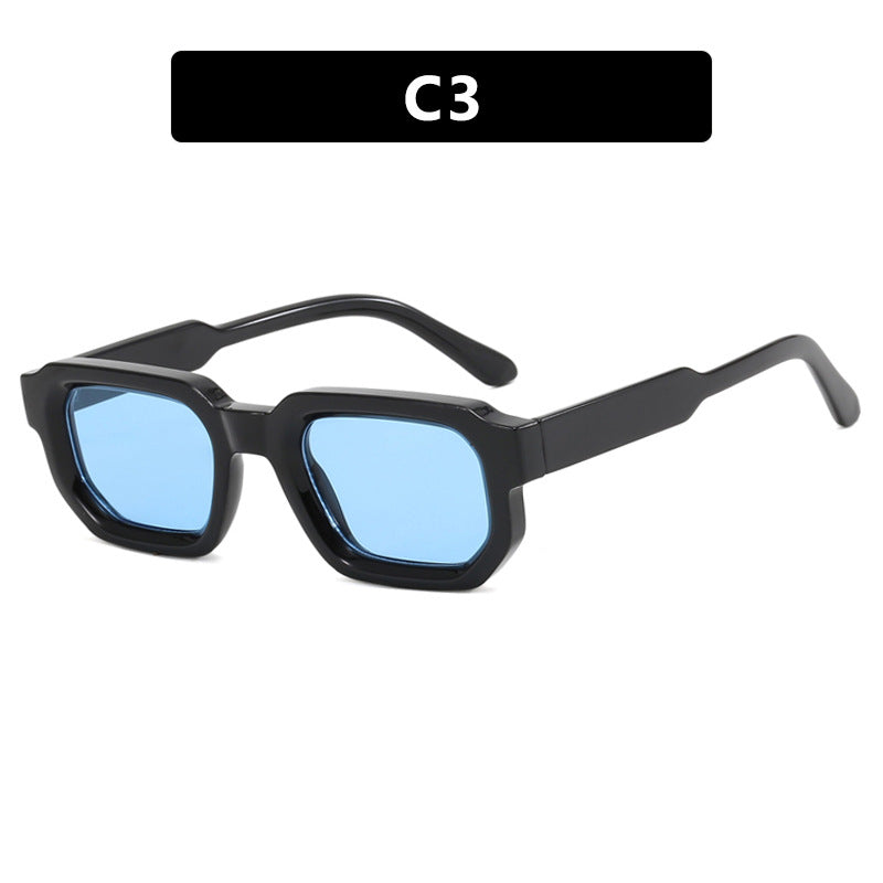 Damen geometrische Sonnenbrille mit stylishem transparentem Rahmen und polarisierenden Gläsern Karnz