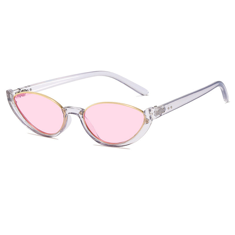 Retro-inspirierte klare Rahmen Cat Eye Sonnenbrille Karnz