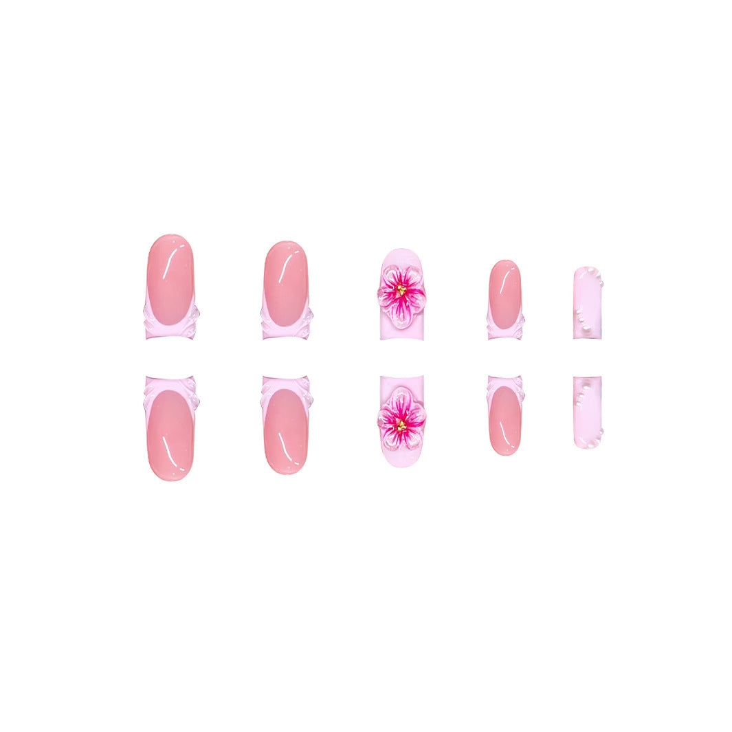 Dekorative florale Press-On Nagelverlängerungen Karnz
