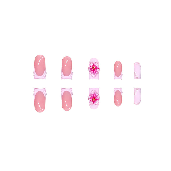 Dekorative florale Press-On Nagelverlängerungen Karnz