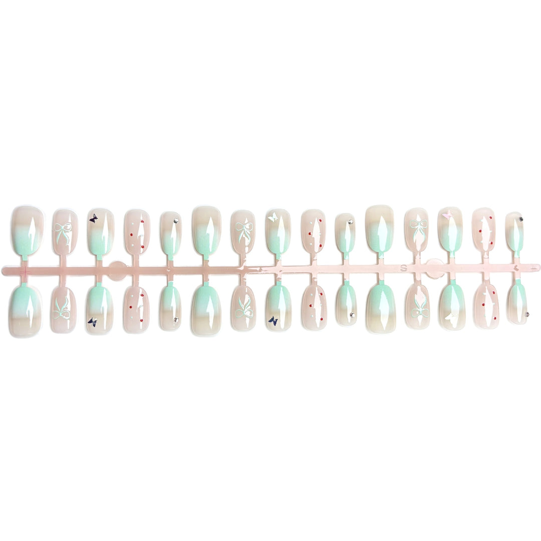 Elegantes Floral Press-On Nagelset
