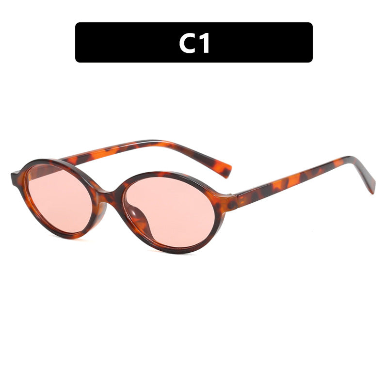 Damen modische ovale Sonnenbrille mit geschwungenem Rahmen und UV-Schutz Karnz