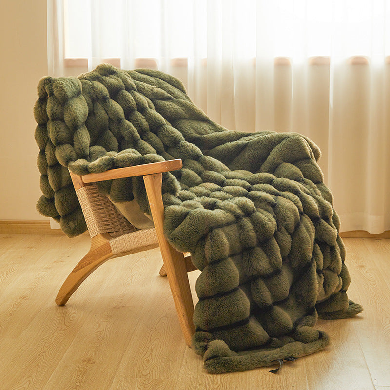 Übergroße luxuriöse Kunstfell-Decke mit tiefem, plüschigem Flor für Sofa und Bett