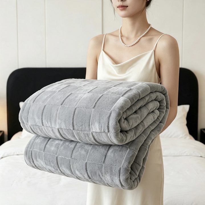 Strukturiert Patchwork Fleece Decke Karnz