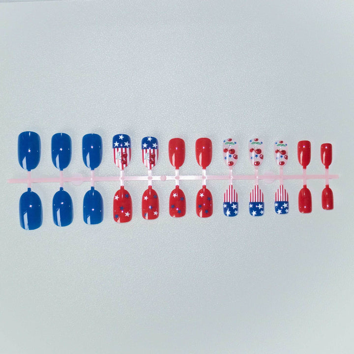 Patriotisches Kirsch-Themen-Nagelkunst-Set