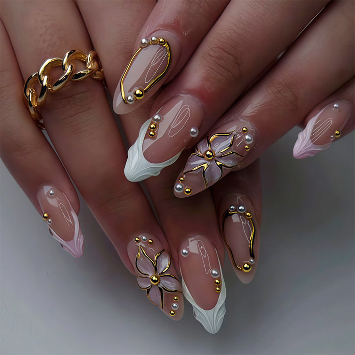 Luxus 3D Blumen Nagelkunst Verlängerungen Karnz